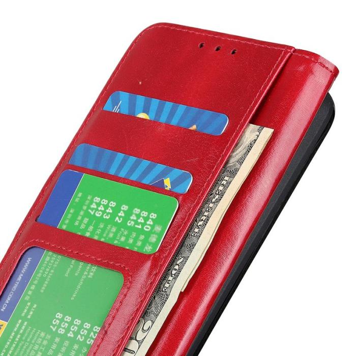 OEM - Mobilfodral för Samsung Galaxy S26 Plus Konstläder Ställ - Röd