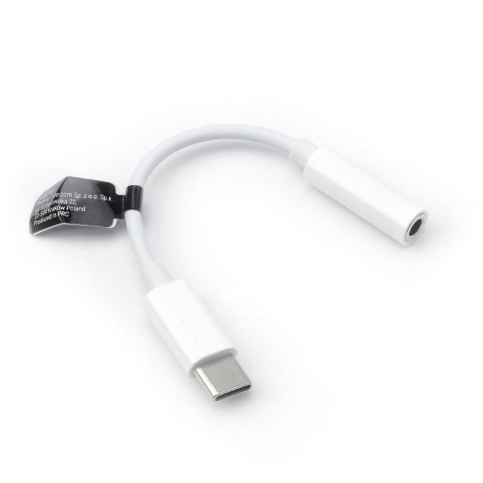 OEM - Adapter HF/ljud USB-C till Jack 3,5mm vit BOX