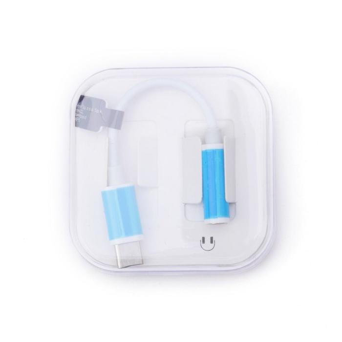 OEM - Adapter HF/ljud USB-C till Jack 3,5mm vit BOX