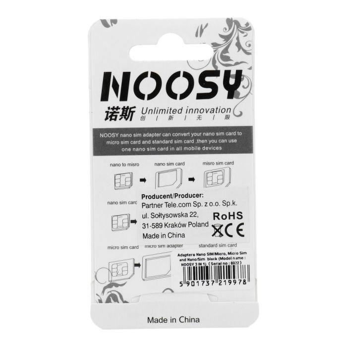 OEM - Adaptrar för Nano SIM/Micro, Micro Sim och Nano/Sim svart