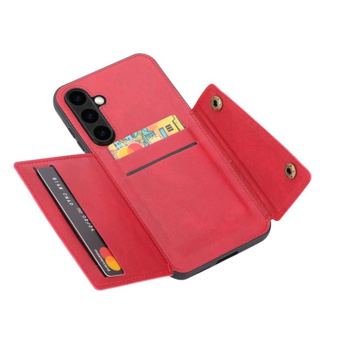 OEM - Mobilfodral för Samsung Galaxy S26 Plus Kickstand och kortfack - Röd