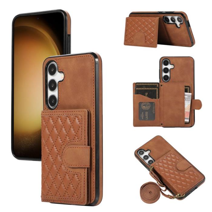 OEM - Mobilfodral för Samsung Galaxy S26 Plus Kickstand TPU + Konstläder - Brun