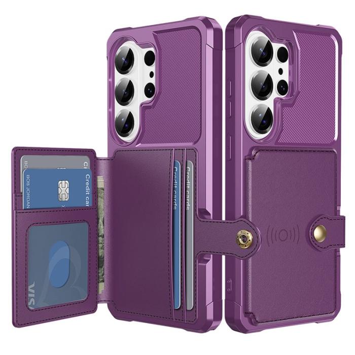OEM - Mobilfodral för Samsung Galaxy S26 Ultra Kortfack Konstläder + TPU - Lila
