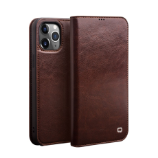 QIALINO - QIALINO iPhone 12 Pro Max Plånboksfodral Äkta Läder Shockproof