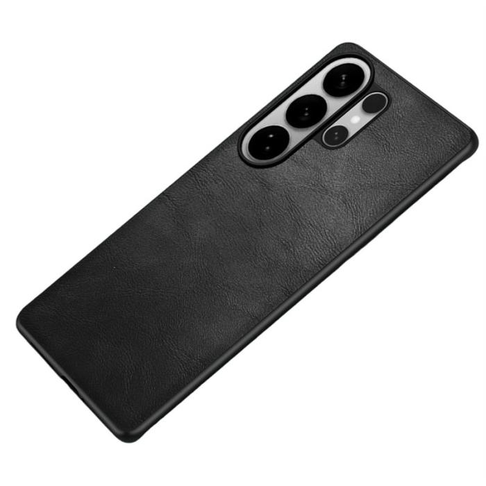 OEM - Mobilskal för Samsung Galaxy S26 Ultra Retro Konstläder PC + TPU - Svart