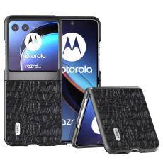 ABEEL - ABEEL Mobilskal till Motorola Razr 40 Ultra 5G i &Auml;kta L&auml;der - Svart
