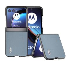 ABEEL - ABEEL Mobilskal till Motorola Razr 40 Ultra 5G &Auml;kta L&auml;der - Bl&aring;