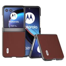 ABEEL - ABEEL Mobilskal till Motorola Razr 40 Ultra 5G &Auml;kta L&auml;der - Brun