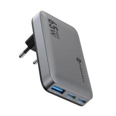 Forcell - Forcell Snabbladdare 65W 2 x USB-C - USB-A GaN PD QC4.0 Grå