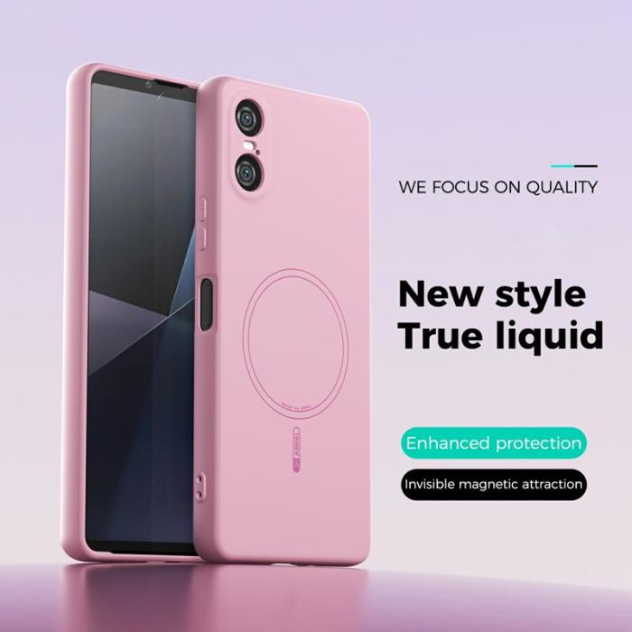 ABEEL - ABEEL Mobilskal till Sony Xperia 10 VI MagSafe Liquid Silicone Rosa