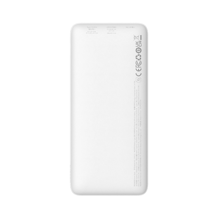 BASEUS - Baseus Powerbank 10000 mAh 20W Med USB-A Till USB-C Kabel - Vit