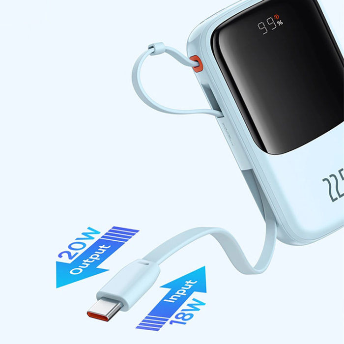 BASEUS - Baseus Powerbank 10000 mAh 22.5W USB-C Qpow Pro Plus - Blå