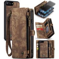 Caseme - CASEME 008 Vintage Konstl&auml;derPl&aring;nboksfodral f&ouml;r iPhone 8 Plus - Brun