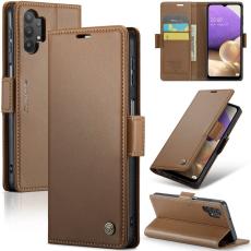 Caseme - CASEME Pl&aring;nboksfodral Konstl&auml;der f&ouml;r Samsung Galaxy A32/M32 5G - Brun
