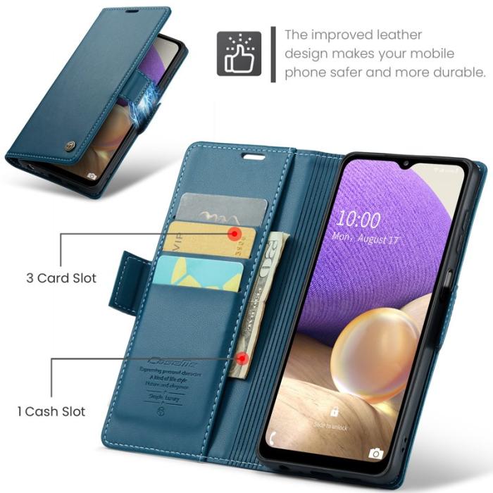 Caseme - CASEME Plånboksfodral Konstläder för Samsung Galaxy A32/M32 5G - Blå
