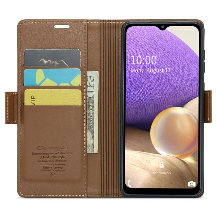 Caseme - CASEME Plånboksfodral Konstläder för Samsung Galaxy A32/M32 5G - Brun