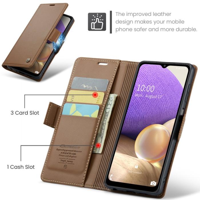 Caseme - CASEME Plånboksfodral Konstläder för Samsung Galaxy A32/M32 5G - Brun
