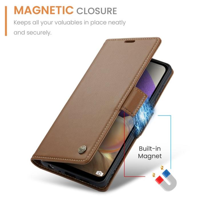 Caseme - CASEME Plånboksfodral Konstläder för Samsung Galaxy A32/M32 5G - Brun