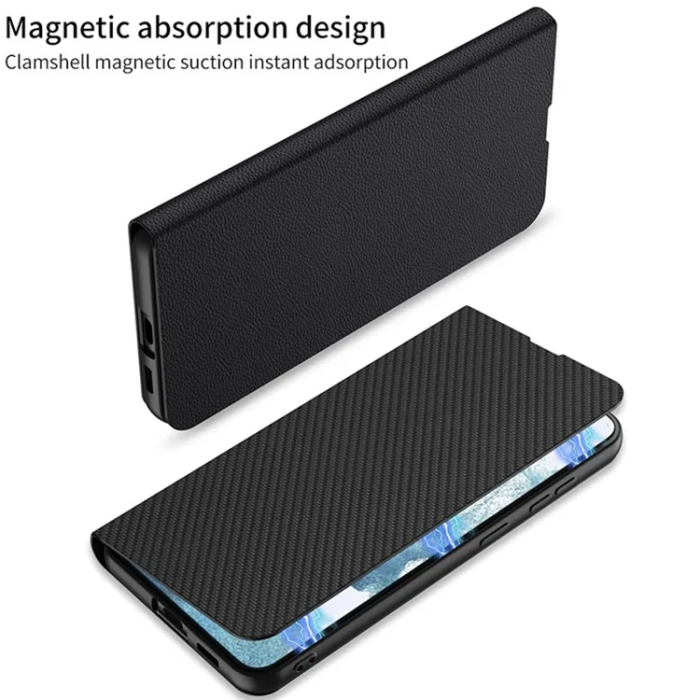 GKK - GKK Galaxy S23 Mobilfodral Magnetic PU-Läder - Carbon