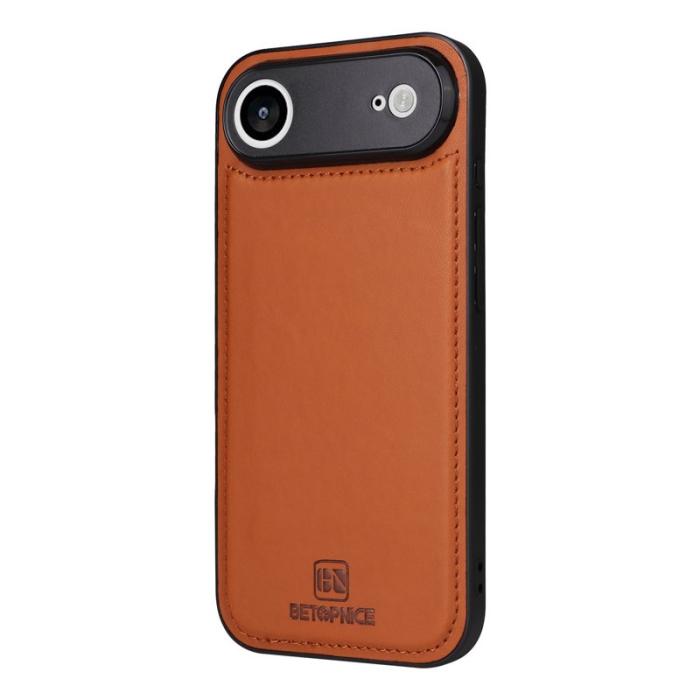 BETOPNICE - BETOPNICE iPhone Air Magnetic Plånboksfodral Konstläder - Brun