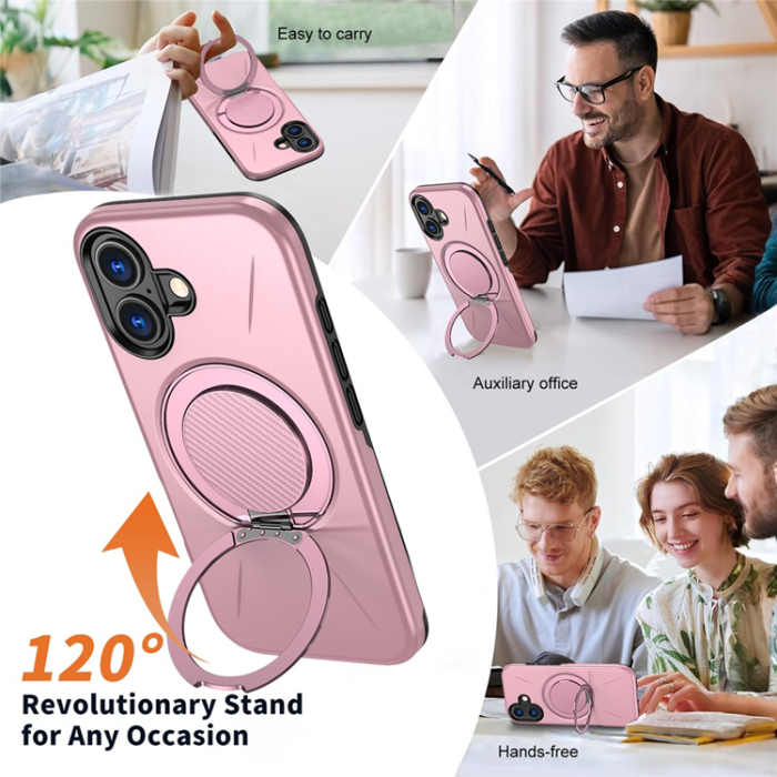 A-One Brand - iPhone 17 Mobilskal MagSafe Rotating Kickstand - Rosa