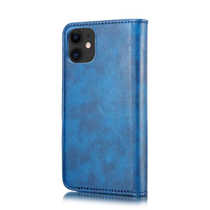 DG.MING - DG.MING iPhone 11 Plånboksfodral i Blått - Stötbeständig Äkta läder Wallet