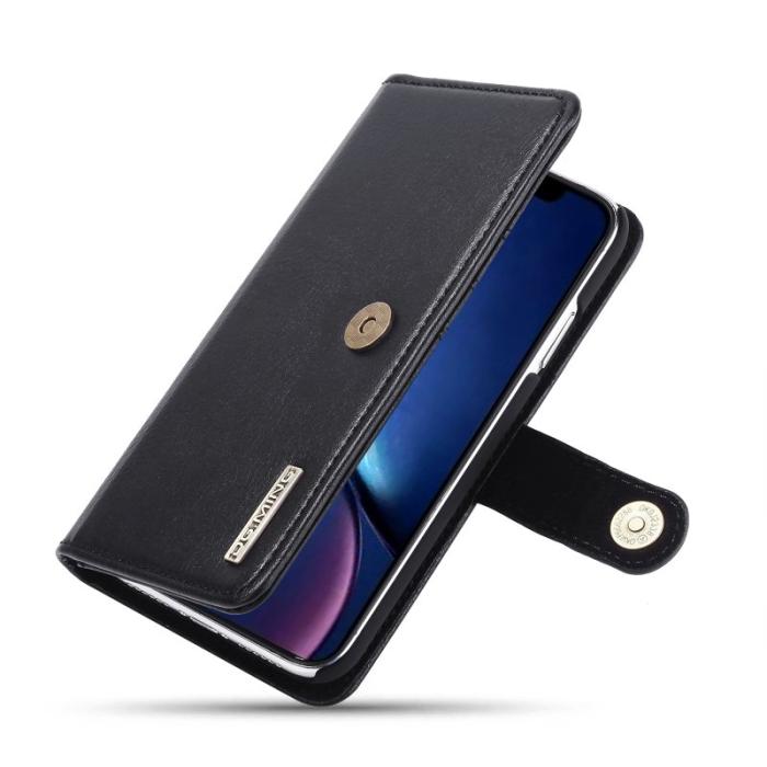 DG.MING - DG.MING iPhone 11 Plånboksfodral Äkta läder med ställ - Svart