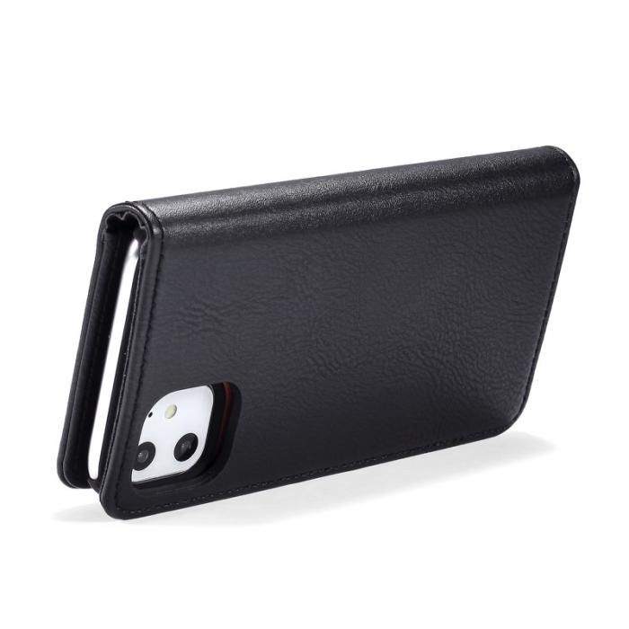 DG.MING - DG.MING iPhone 11 Plånboksfodral Äkta läder med ställ - Svart