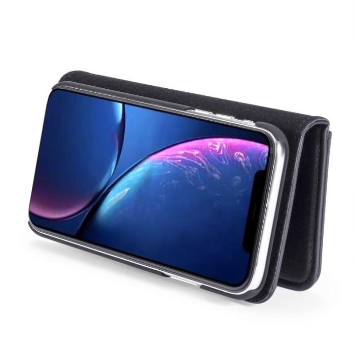 DG.MING - DG.MING iPhone 11 Plånboksfodral Äkta läder med ställ - Svart