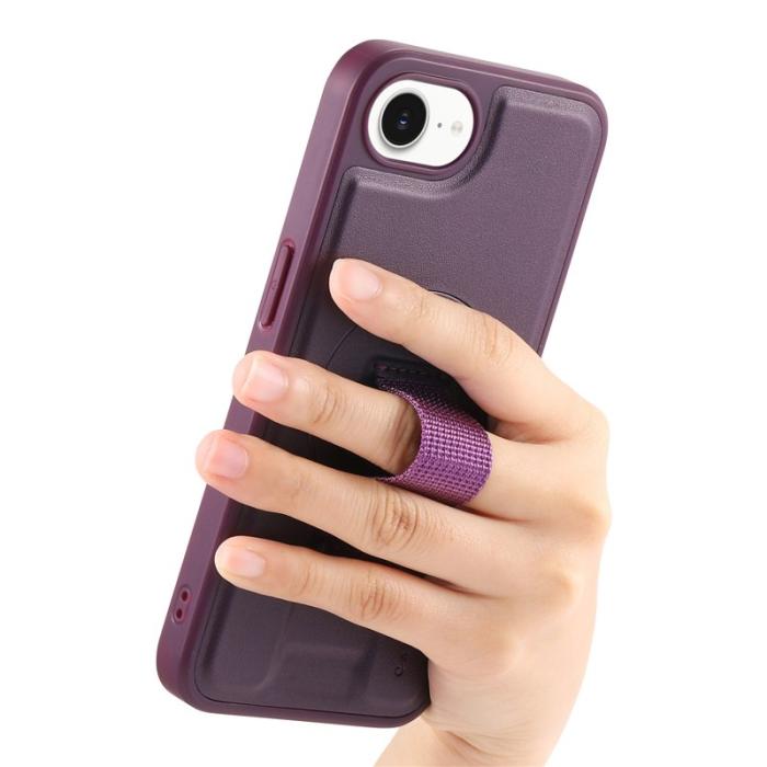 CASENEO - CASENEO iPhone 16e Fodral Magnetiskt KonstLäder - Lila