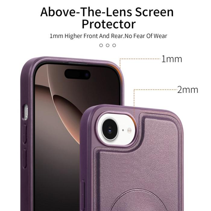 CASENEO - CASENEO iPhone 16e Fodral Magnetiskt KonstLäder - Lila