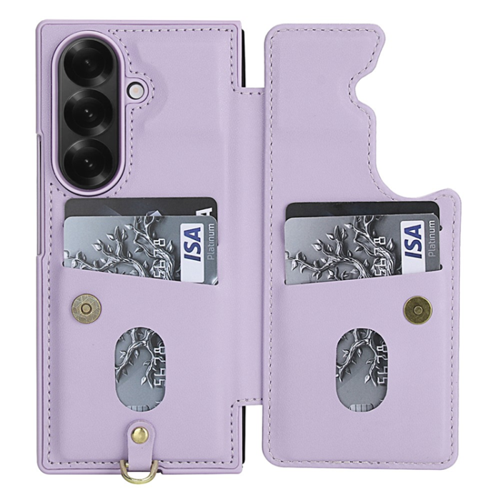 A-One Brand - Galaxy Z Fold7 Plånboksfodral Med 2 Remmar - Lila