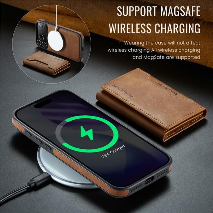 MAGKING - MAGKING iPhone 17 Pro Mobilskal MagSafe Korthållare - Brun