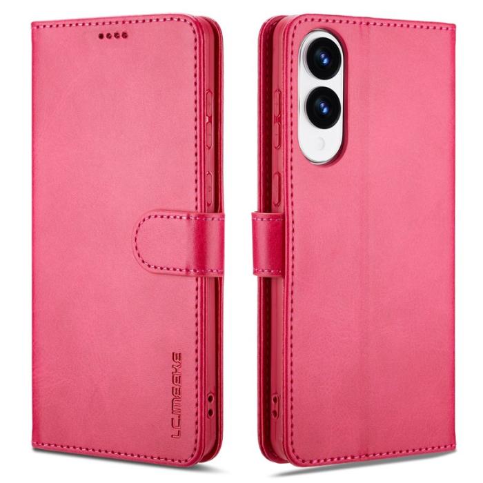 LC.imeeke - LC.IMEEKE Samsung Galaxy S25 Edge Plånboksfodral Konstläder - Rosa