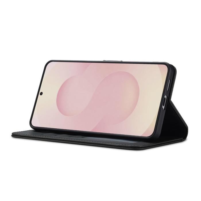 LC.imeeke - LC.IMEEKE Samsung Galaxy S25 Edge Fodral KonstLäder - Svart