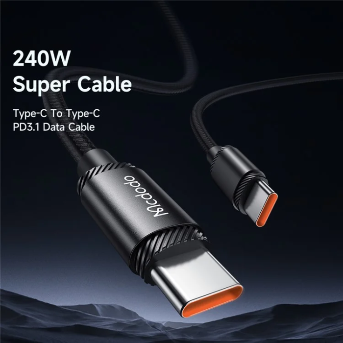 MCDODO - MCDODO USB-C - USB-C 240W Kabel 1.2m CA-3680 - Svart