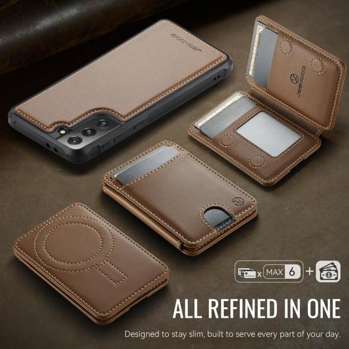 OEM - JEEHOOD Samsung Galaxy S21+ 5G Fodral KonstLäder - Brun