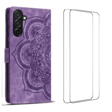 WANLONFENG - WANLONFENG Galaxy A26 Plånboksfodral med 2Pcs Härdat Glas MTL