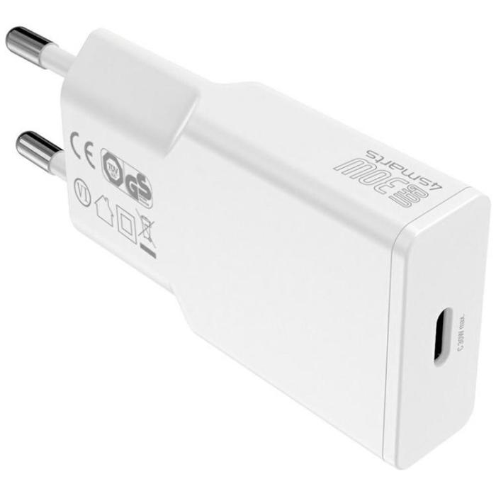 4smarts - 4smarts Snabbladdare 30W USB-C GaN PDPlug Slim - Vit