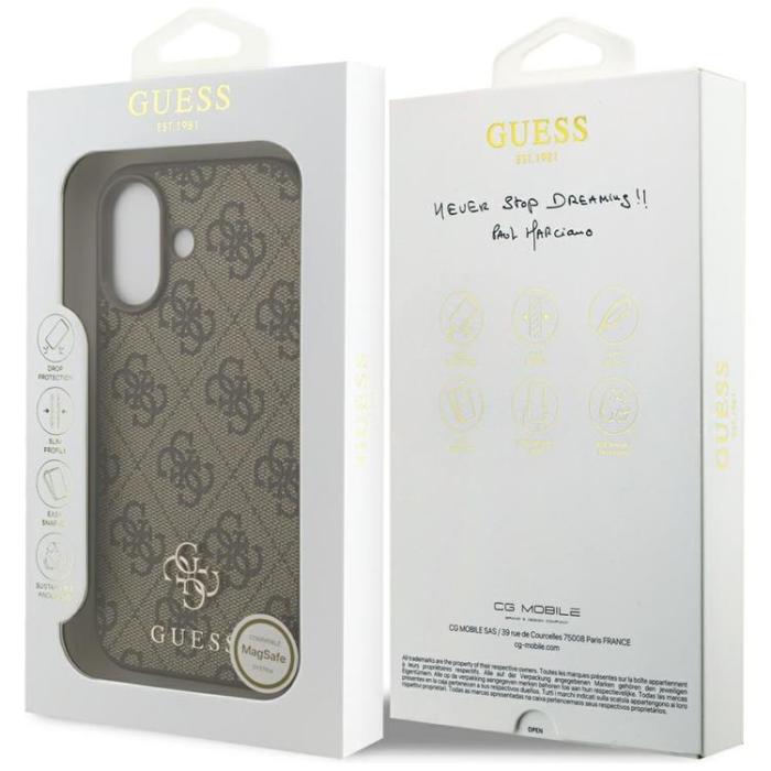 Guess - Guess iPhone 17 Mobilskal MagSafe 4G Small Classic Logo - Brun
