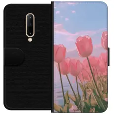Gustaf - Pl&aring;nboksfodral till OnePlus 7 Pro med Rosa Tulpaner