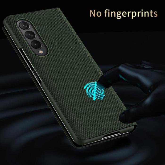 A-One Brand - Galaxy Z Fold 4 Fodral Kevlar Texture Folio Flip - Brun