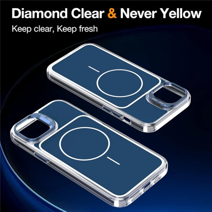 A-One Brand - iPhone 15 Mobilskal MagSafe Lens Kickstand med Handrem - Blå