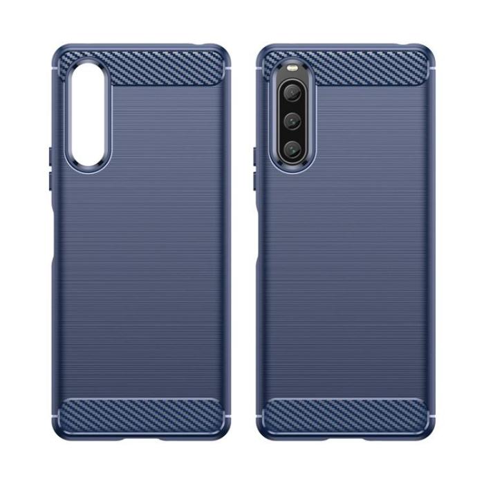 OEM - Sony Xperia 10 V Mobilskal Carbon Fiber - Blå