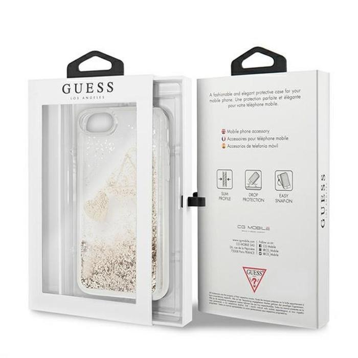 Guess - Guess iPhone 7/8/SE (2020/2022) Skal Liquid Glitter - Guld