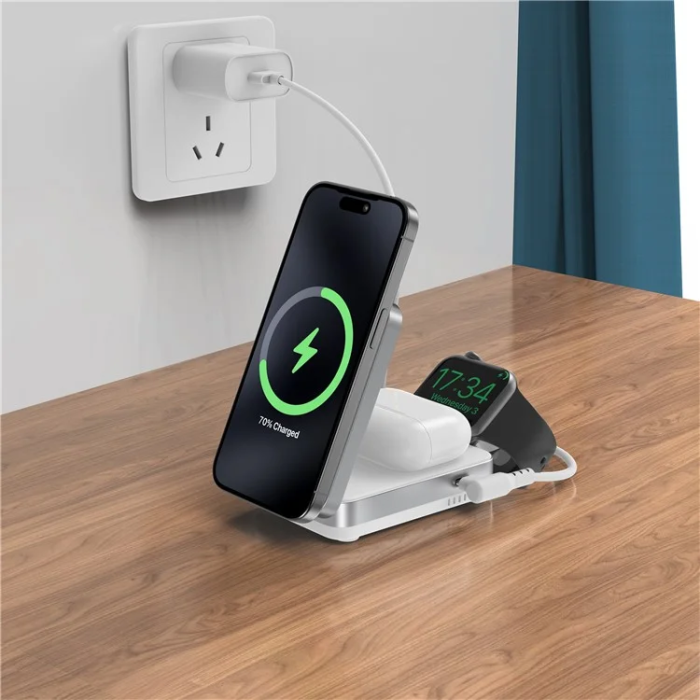 OEM - Qi2 MagSafe Trådlös Laddare Apple Watch, iPhone, Airpods 15W