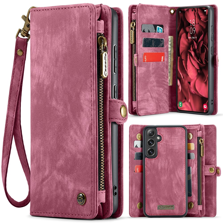 CASEME Galaxy S25 Plus Ultra Plånboksfodral Med Rem - Röd | 2353 | AlltMobil