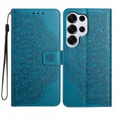 OEM - Samsung Galaxy S26 Ultra Skal &Auml;kta L&auml;der Mandala M&ouml;nster - Bl&aring;