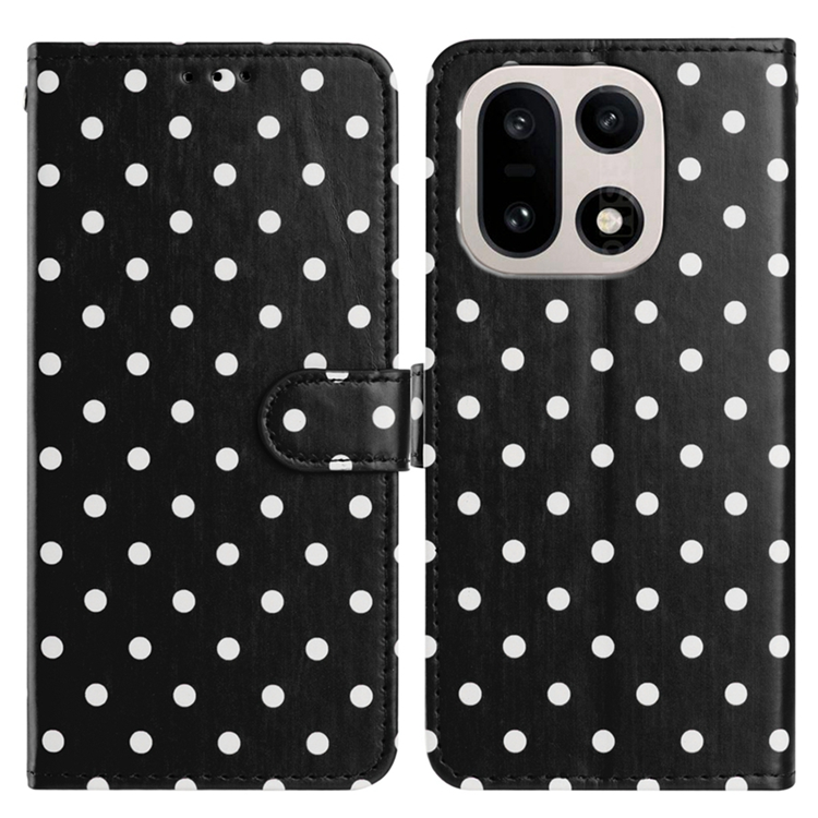 OnePlus 15 5G Plånboksfodral Polka Dot Pattern Konstläder (Svart) | 2353 | AlltMobil