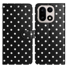 A-One Brand - OnePlus 15 5G Plånboksfodral Polka Dot Pattern Läder - Svart